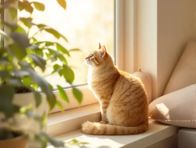 窗边的橘猫，晒着最悠闲的太阳 - 第七影院